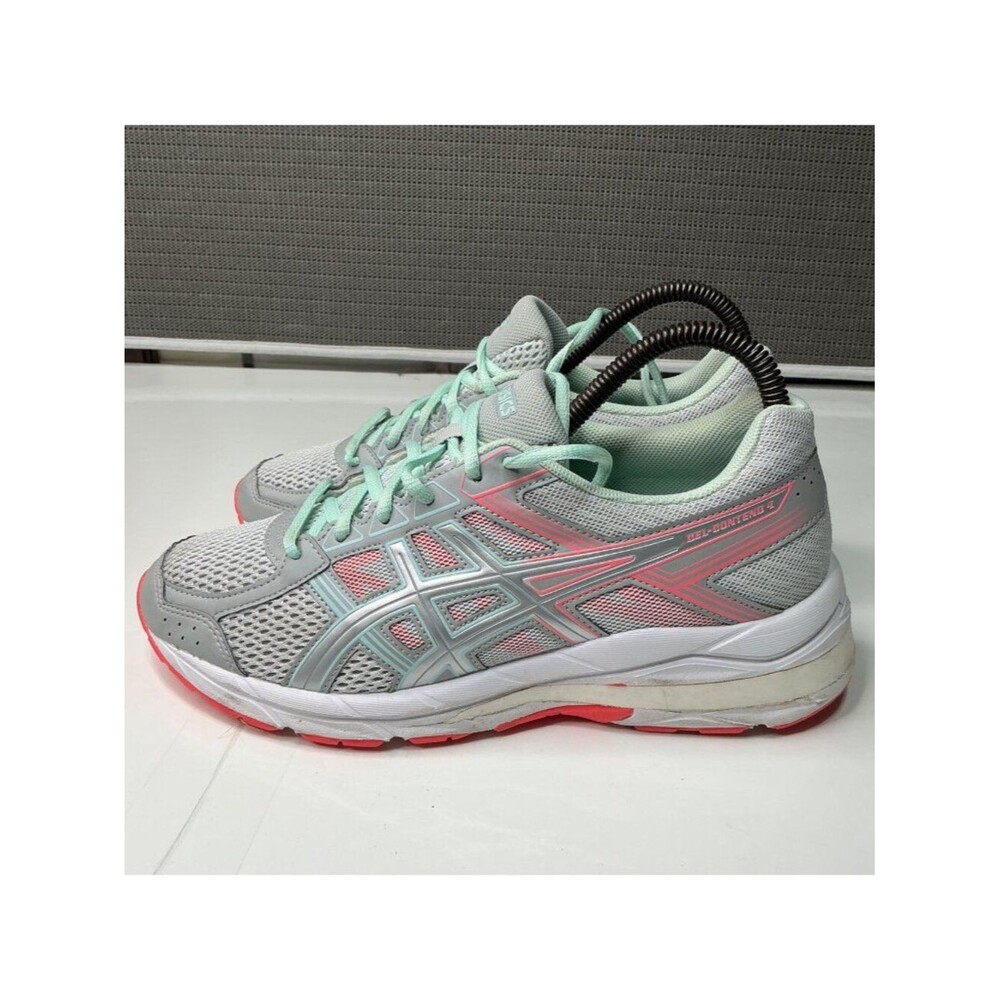 Asics Gel-Contend 4 Women's Running Shoes Gray Mint Pink Size 9.5 Lightweight